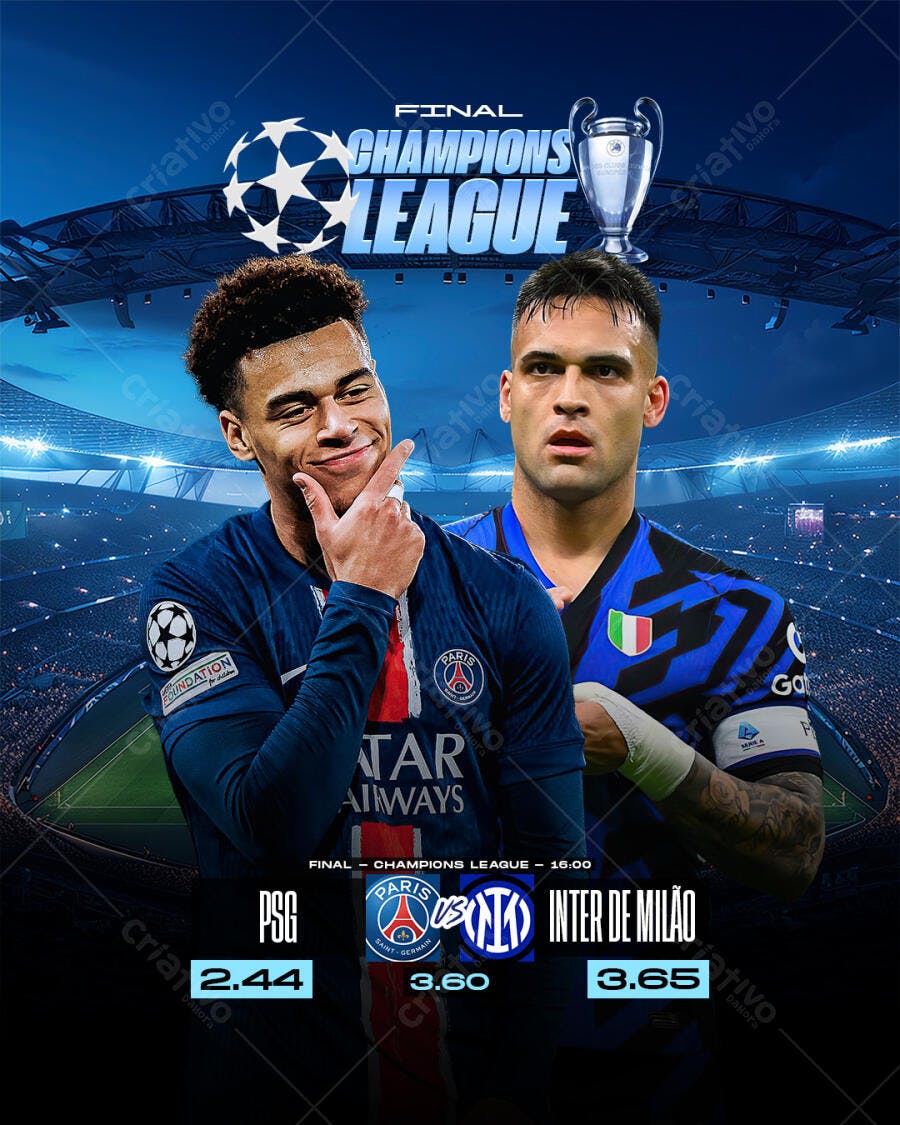 Flyer Final Liga dos Campeões PSD Editável