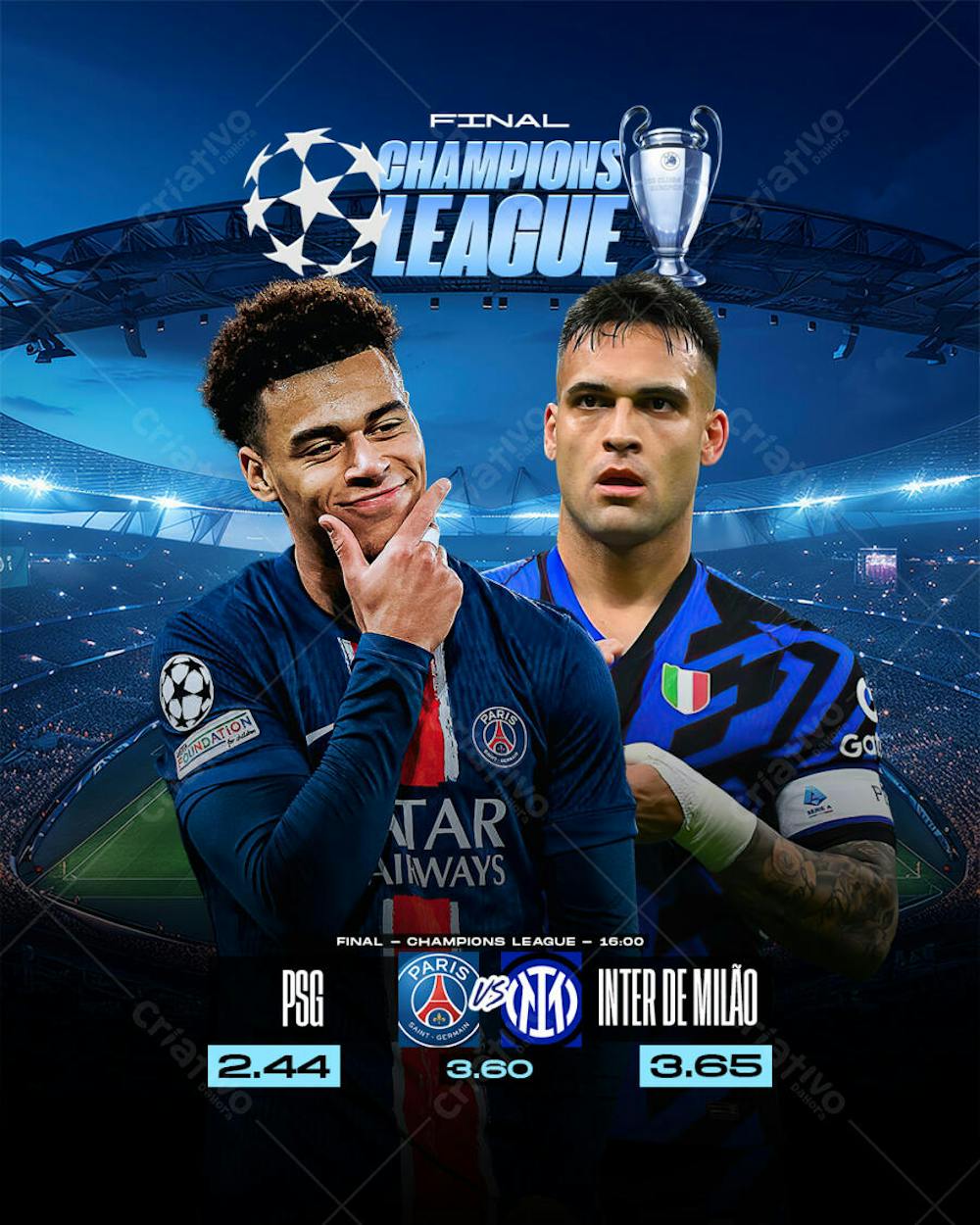 Jogo do Dia - Final Champions League - PSG X Inter de Milão