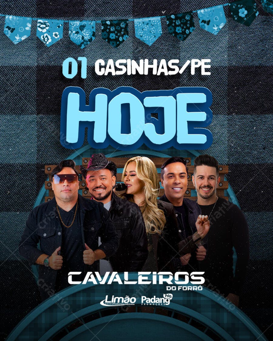 Flyer para Show Cavaleiros do Forró PSD Editável