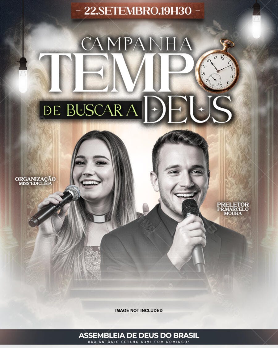 Flyer para Campanha Tempo de Buscar a Deus PSD Editável
