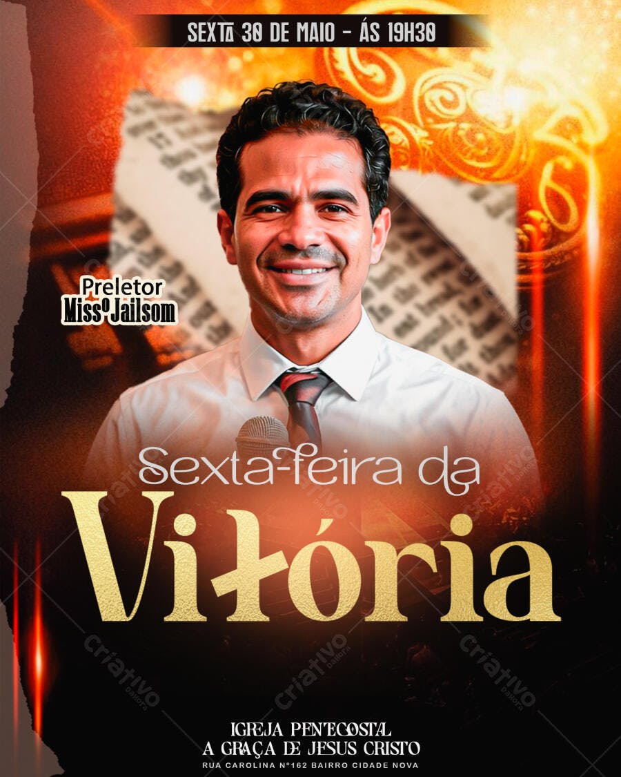 Flyer para Sexta-feira da Vitória PSD Editável