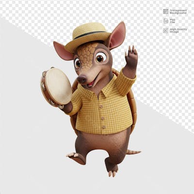 MASCOTE 3D TATU  CAIPIRA 2