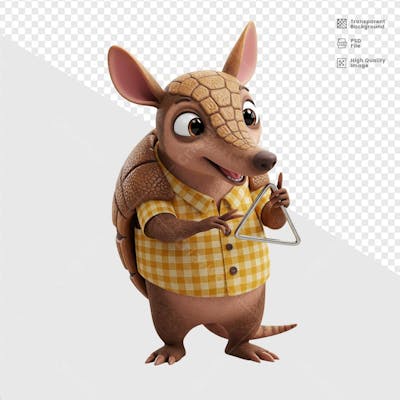 MASCOTE 3D TATU  CAIPIRA 3