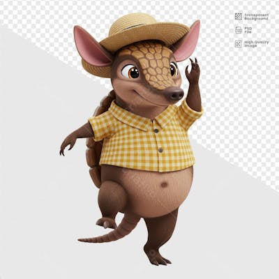 MASCOTE 3D TATU  CAIPIRA 10
