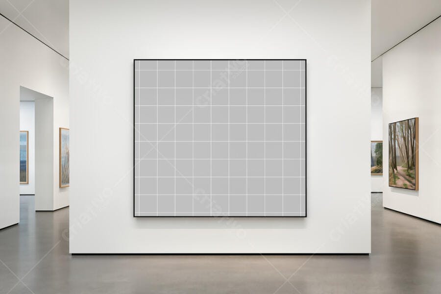Mockup de Quadro em Galeria de Arte Moderna