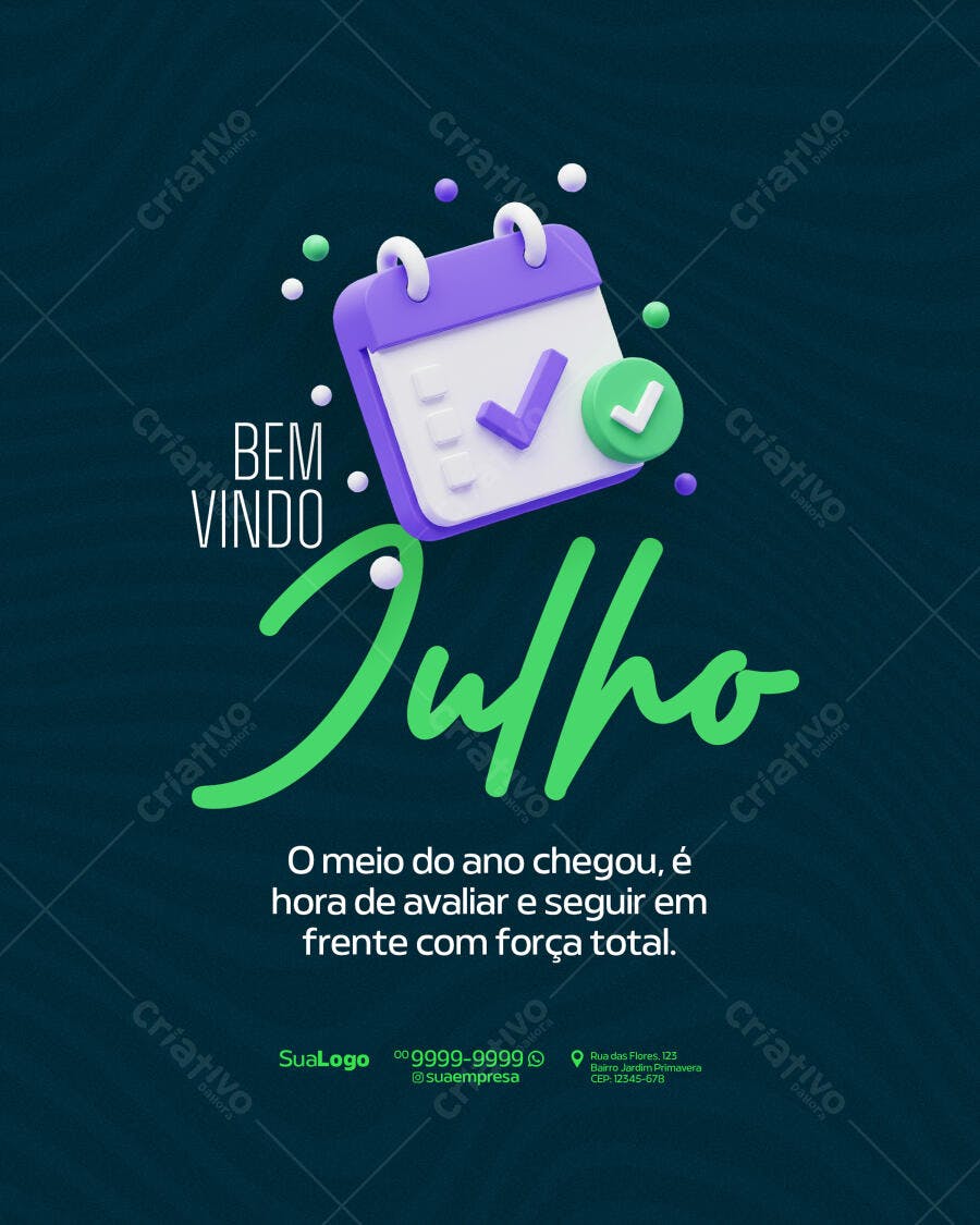 Post para Redes Sociais Julho PSD Editável