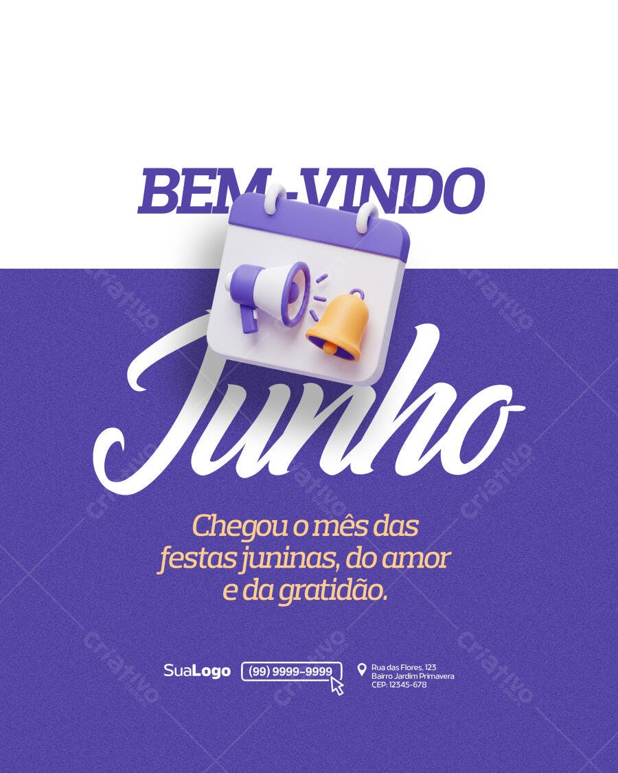 Post para Festa Junina PSD Editável