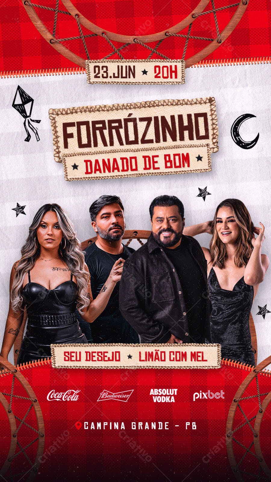 Flyer Forrózinho Danado de Bom PSD Editável - 23 de Junho