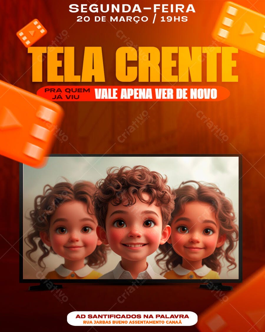 Flyer para Evento Cristão - Tela Crente PSD Editável