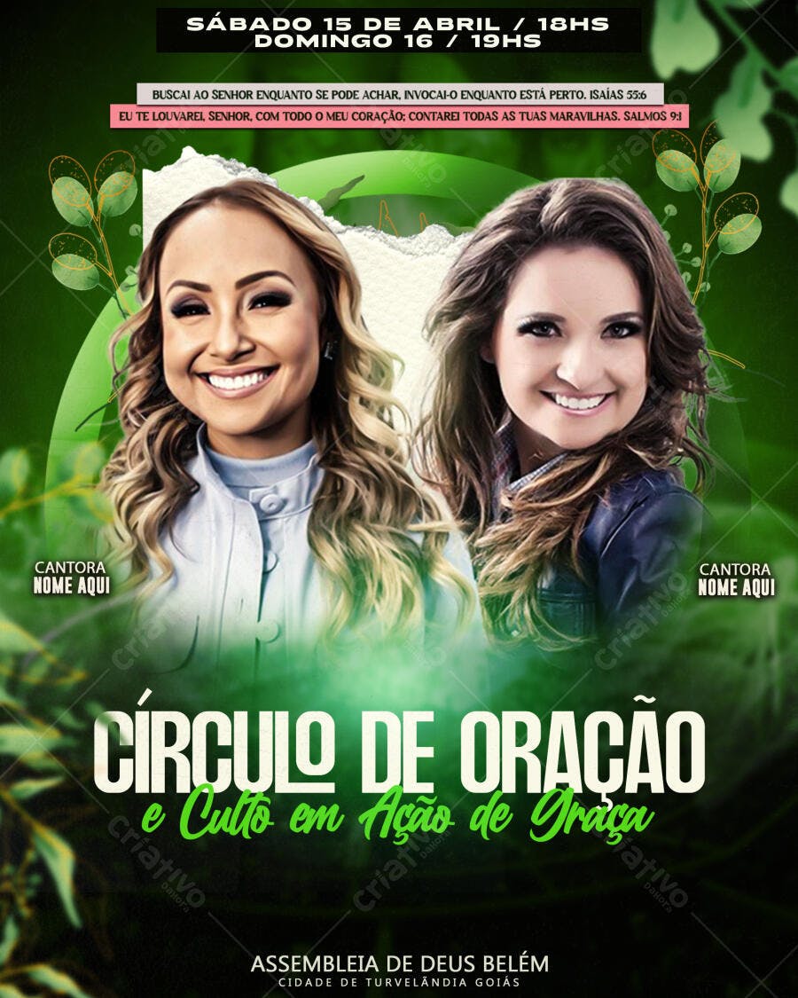 Flyer para Culto de Ação de Graças PSD Editável