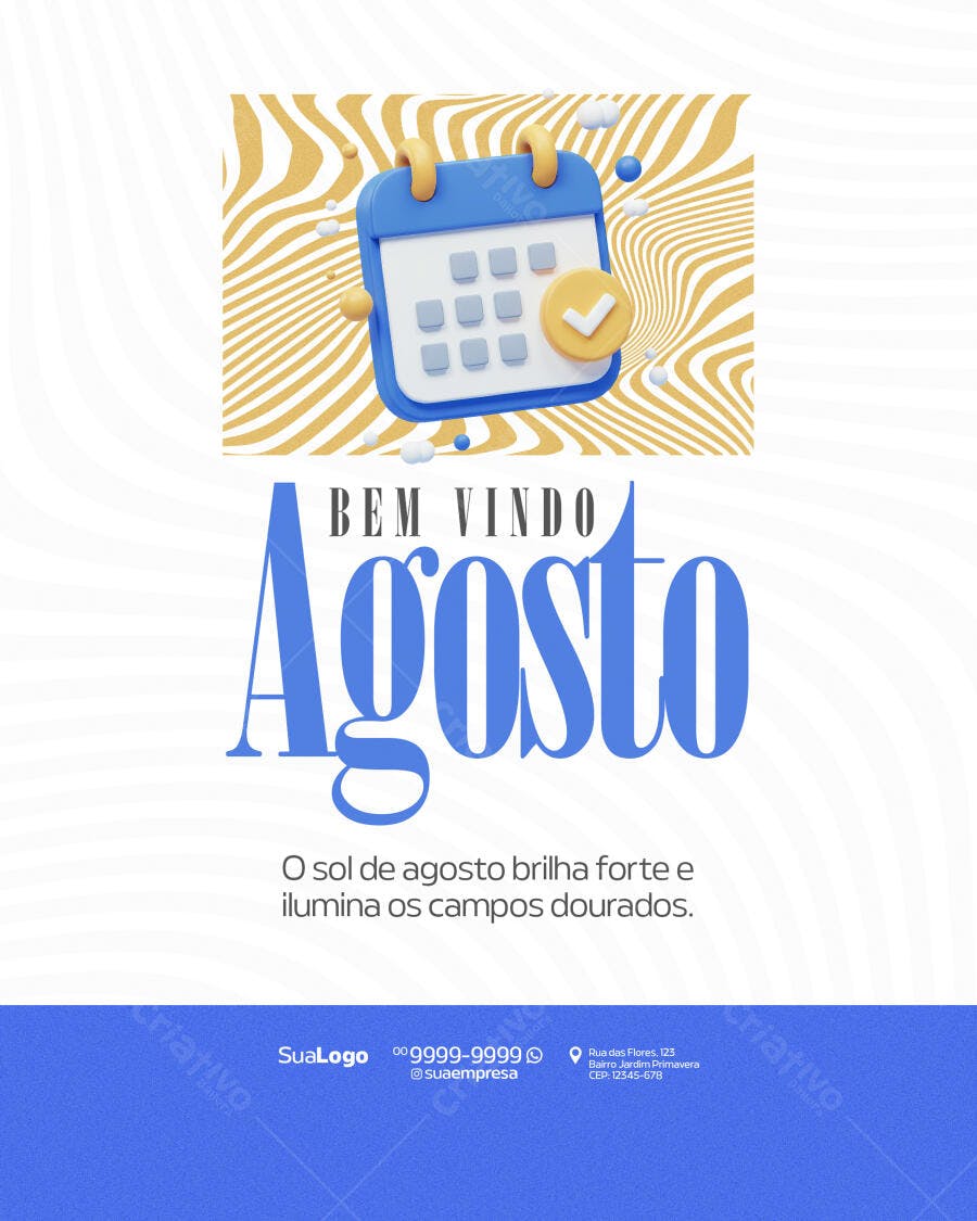 Post para Agosto PSD Editável