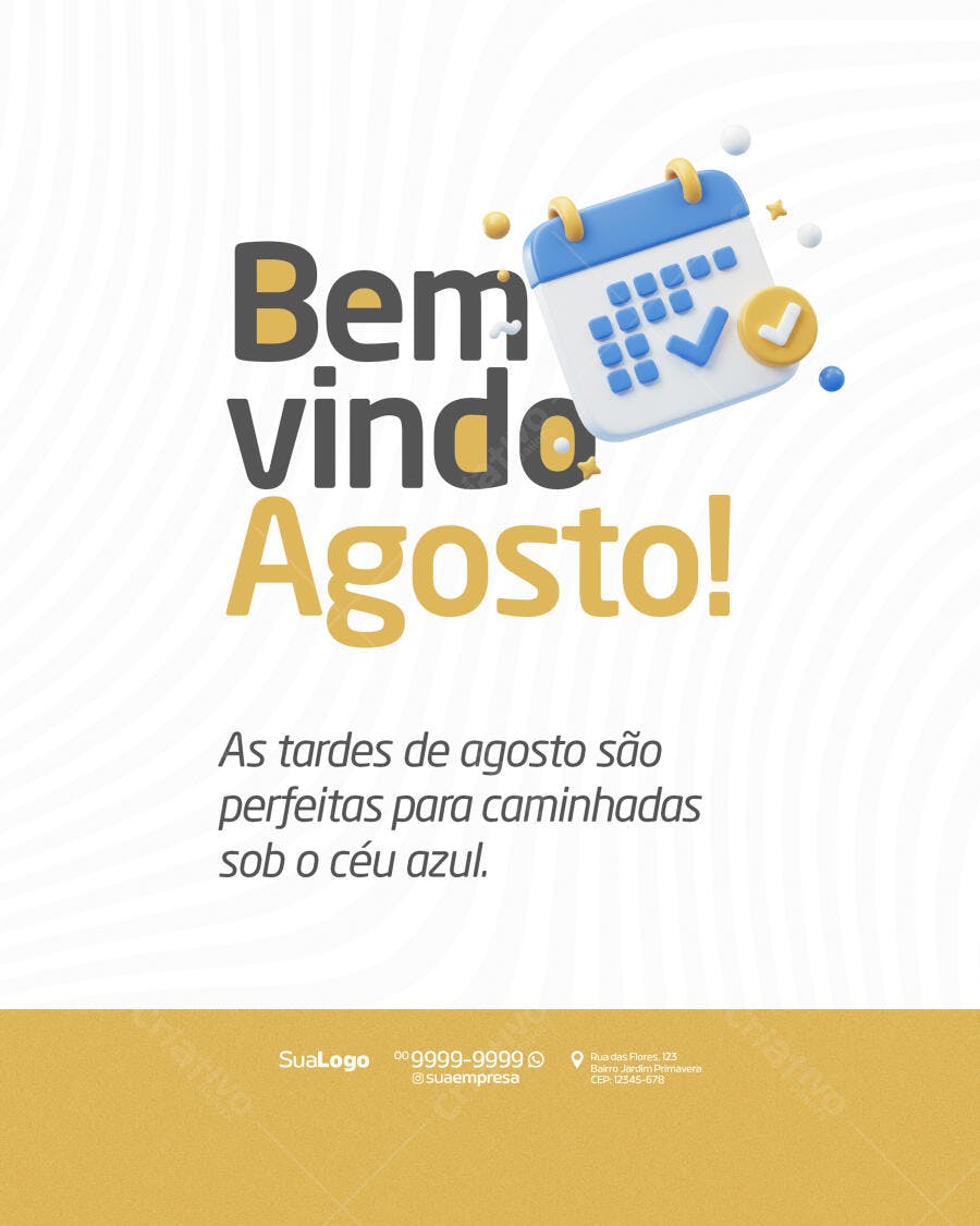 Postagem Agosto PSD Editável