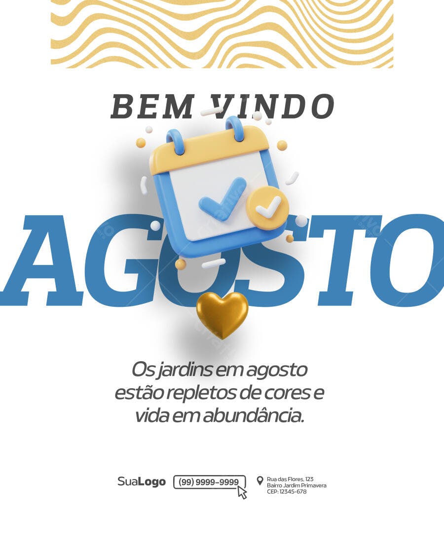 Postagem Agosto PSD Editável