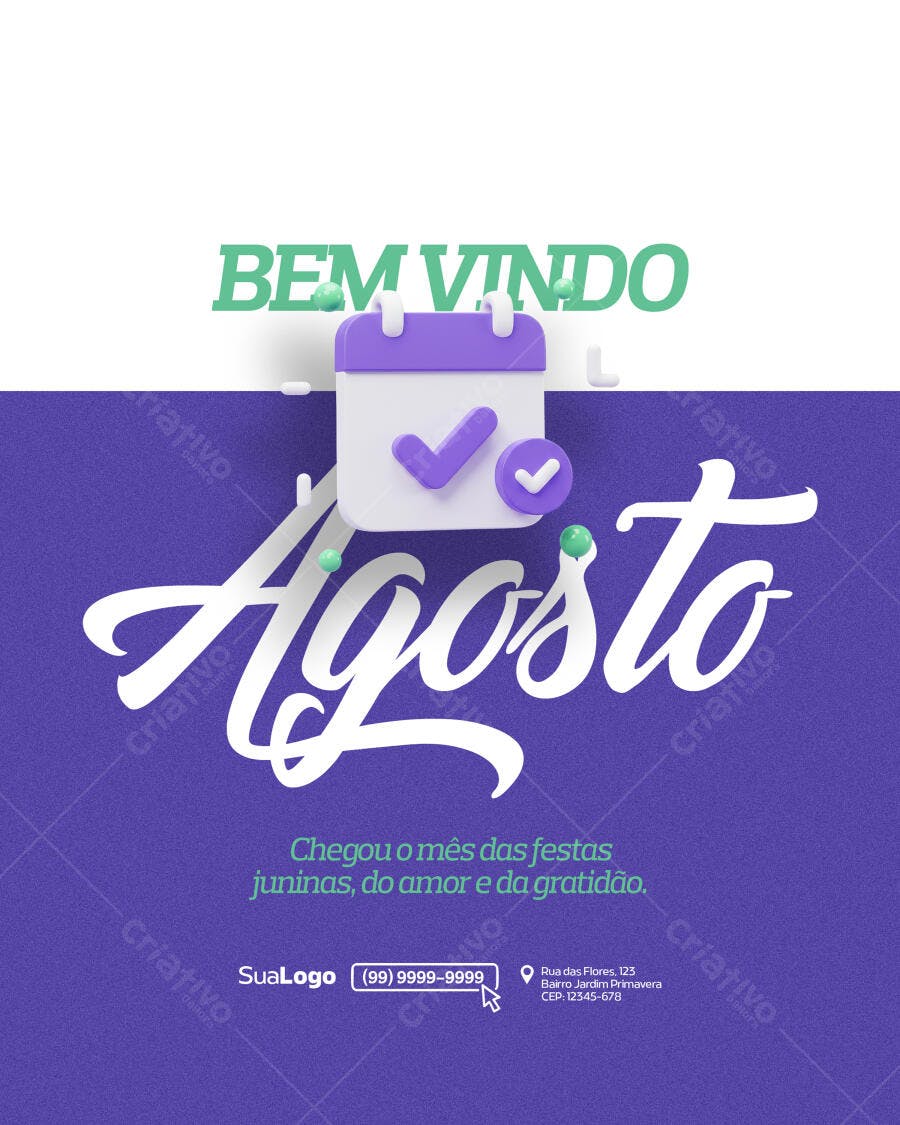 Flyer para Agosto PSD Editável