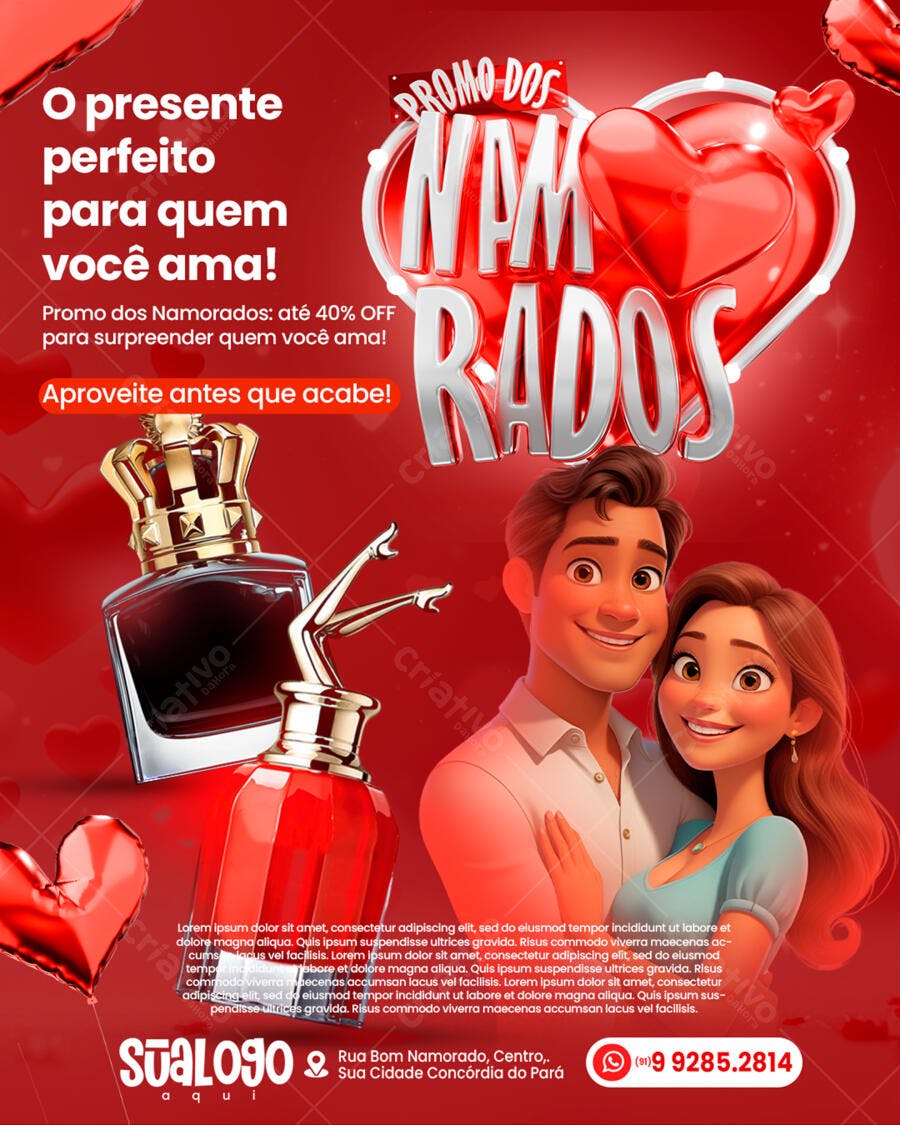 Flyer Dia dos Namorados PSD Editável