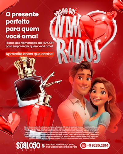 Flyer Promo Dos Namorados O Presente Perfeito Social Media PSD