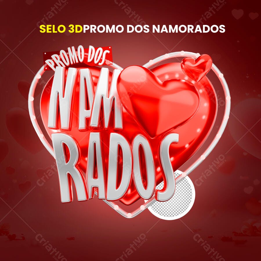 Selo 3D Promoção Dia dos Namorados PSD Editável