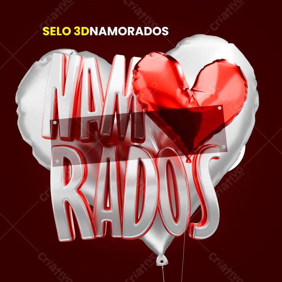 Selo Dia dos Namorados PSD Editável