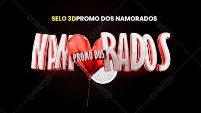 Selo 3D Promo Dos Namorados Para Composição PSD