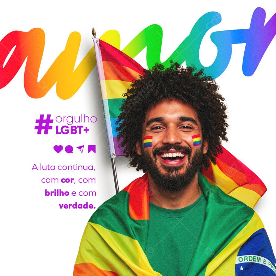 Flyer Orgulho LGBT+ PSD Editável