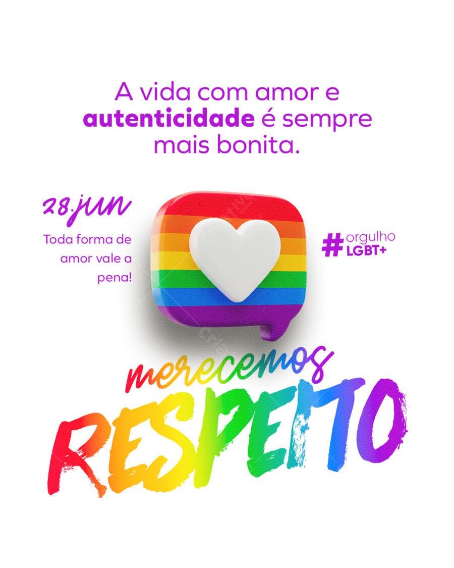 Post para o Dia do Orgulho LGBTQIA+ PSD Editável