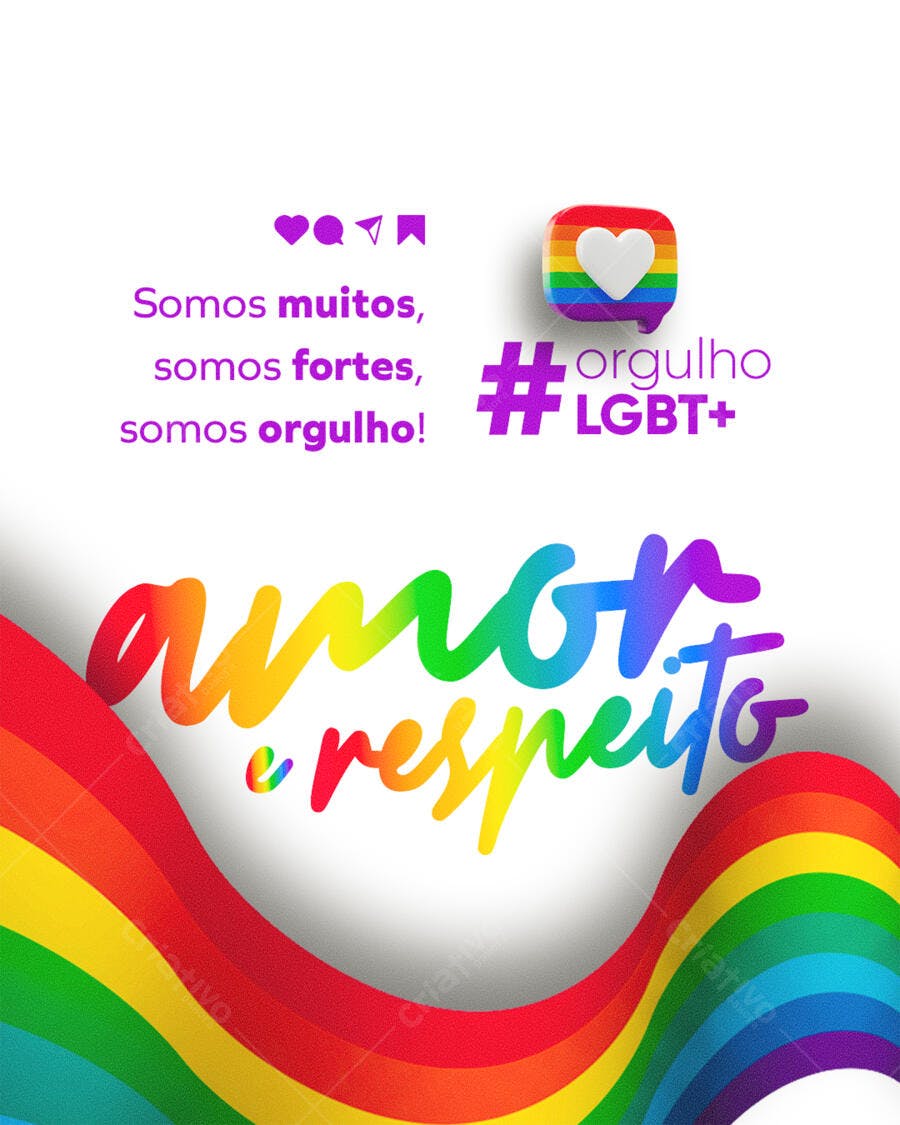 Post para o Mês do Orgulho LGBTQIA+ PSD Editável