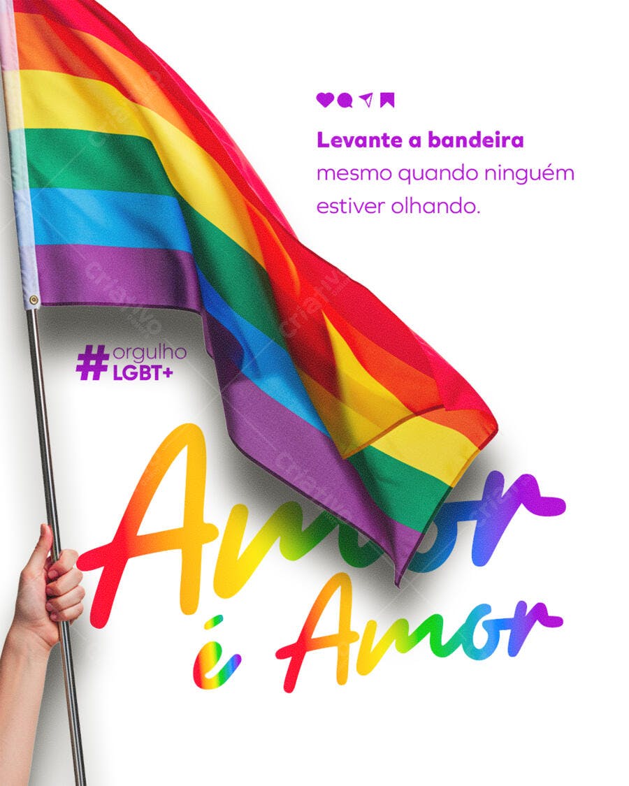 Poster Mês do Orgulho LGBT+ PSD Editável