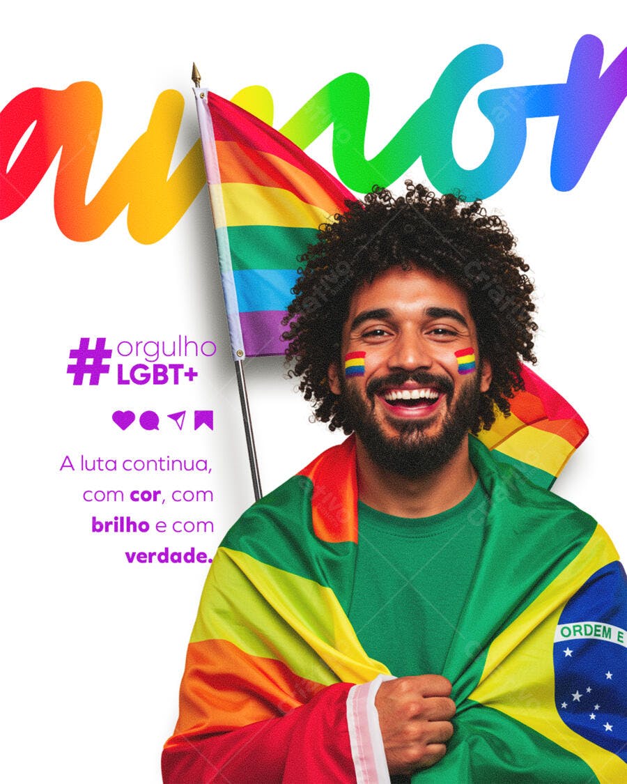 Flyer Orgulho LGBTQIA+ PSD Editável