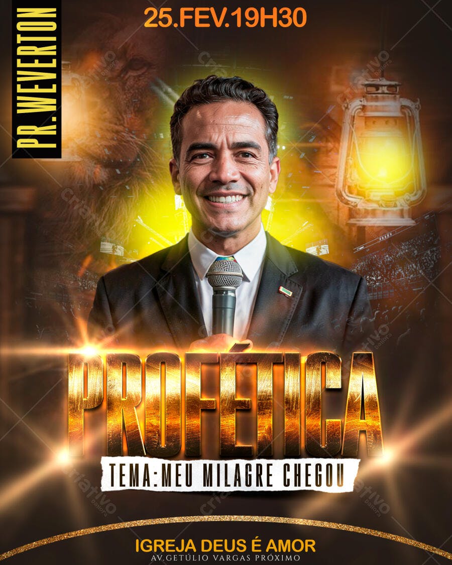 Flyer para Evento Profético PSD Editável