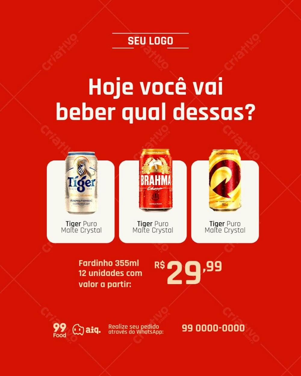 Arte Bebida Editável no Canva