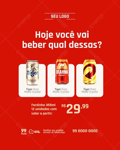 Arte Bebida Editável no Canva