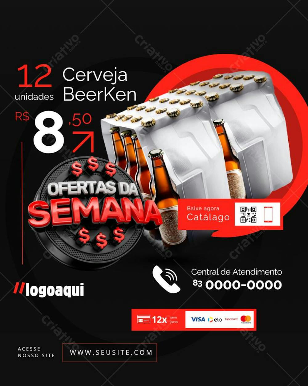 Arte Bebida Editável no Canva