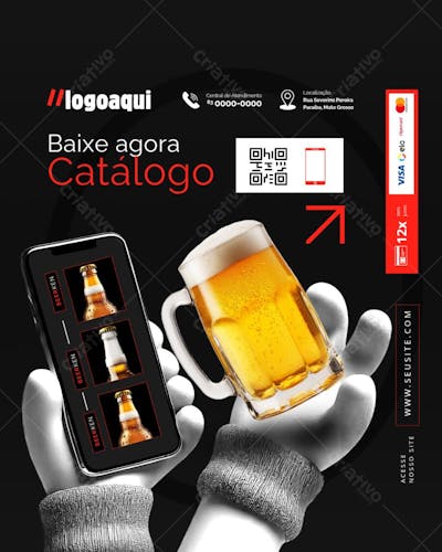 Arte Bebida Editável no Canva
