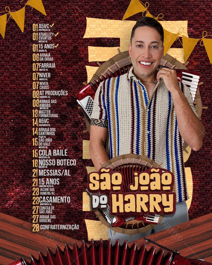 Flyer São João do Harry PSD Editável