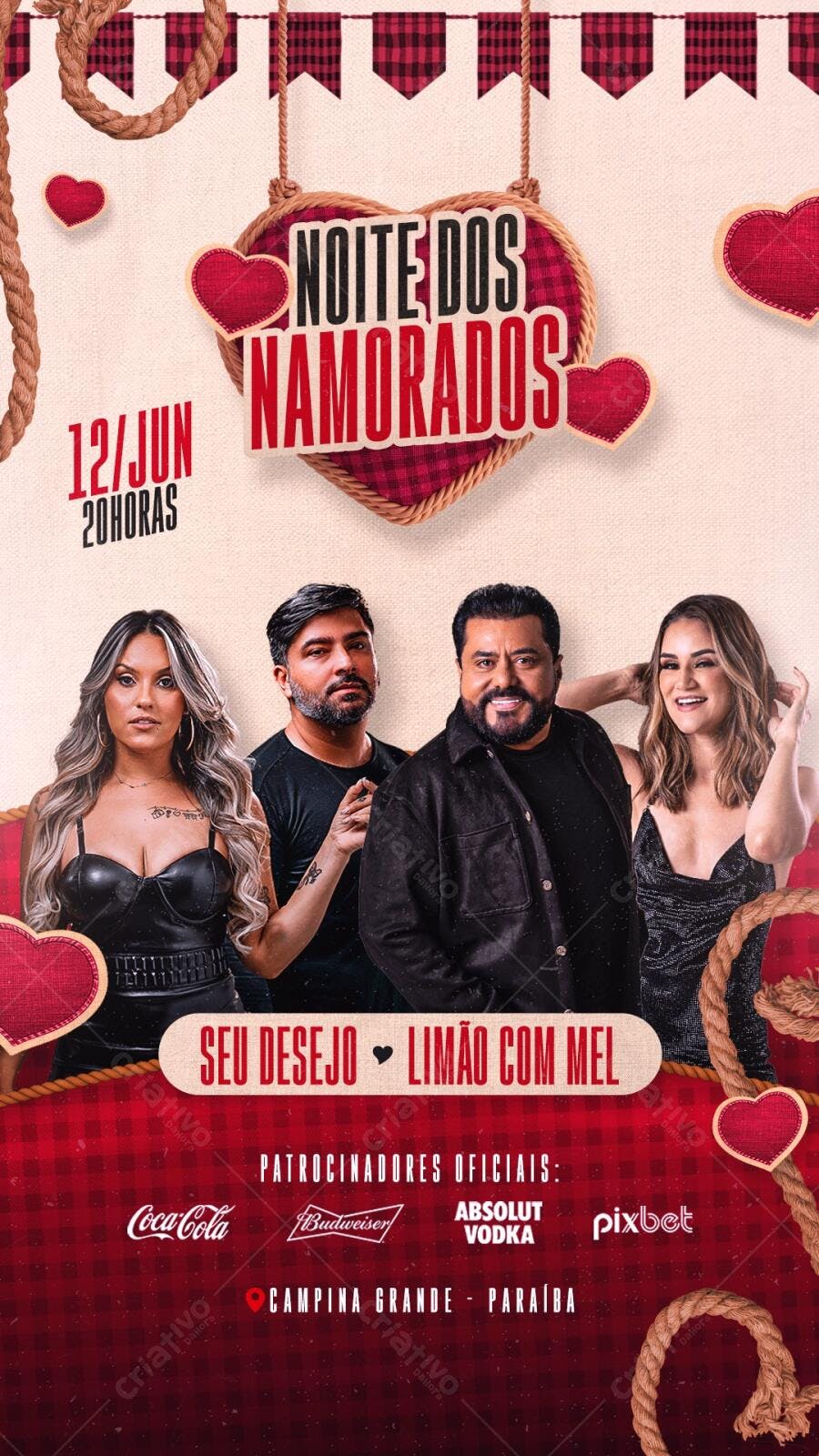Flyer Noite dos Namorados 12/Jun PSD Editável