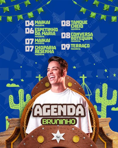 Agenda Semanal São João - Bruninho