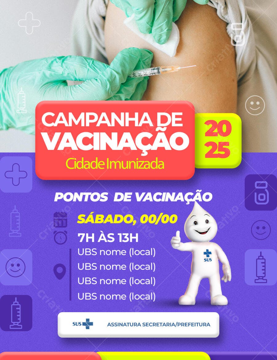 Flyer Campanha de Vacinação PSD Editável