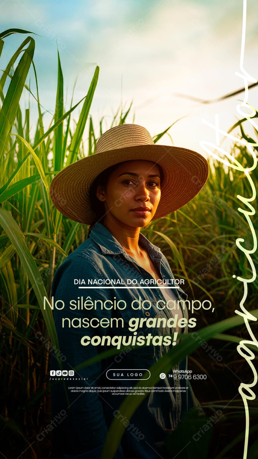 Post para o Dia do Agricultor PSD Editável