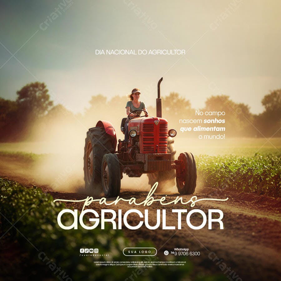Postagem Dia do Agricultor PSD Editável