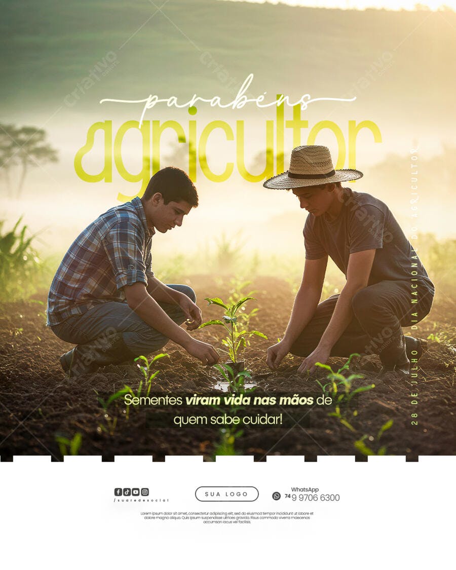 Post para Dia do Agricultor PSD Editável