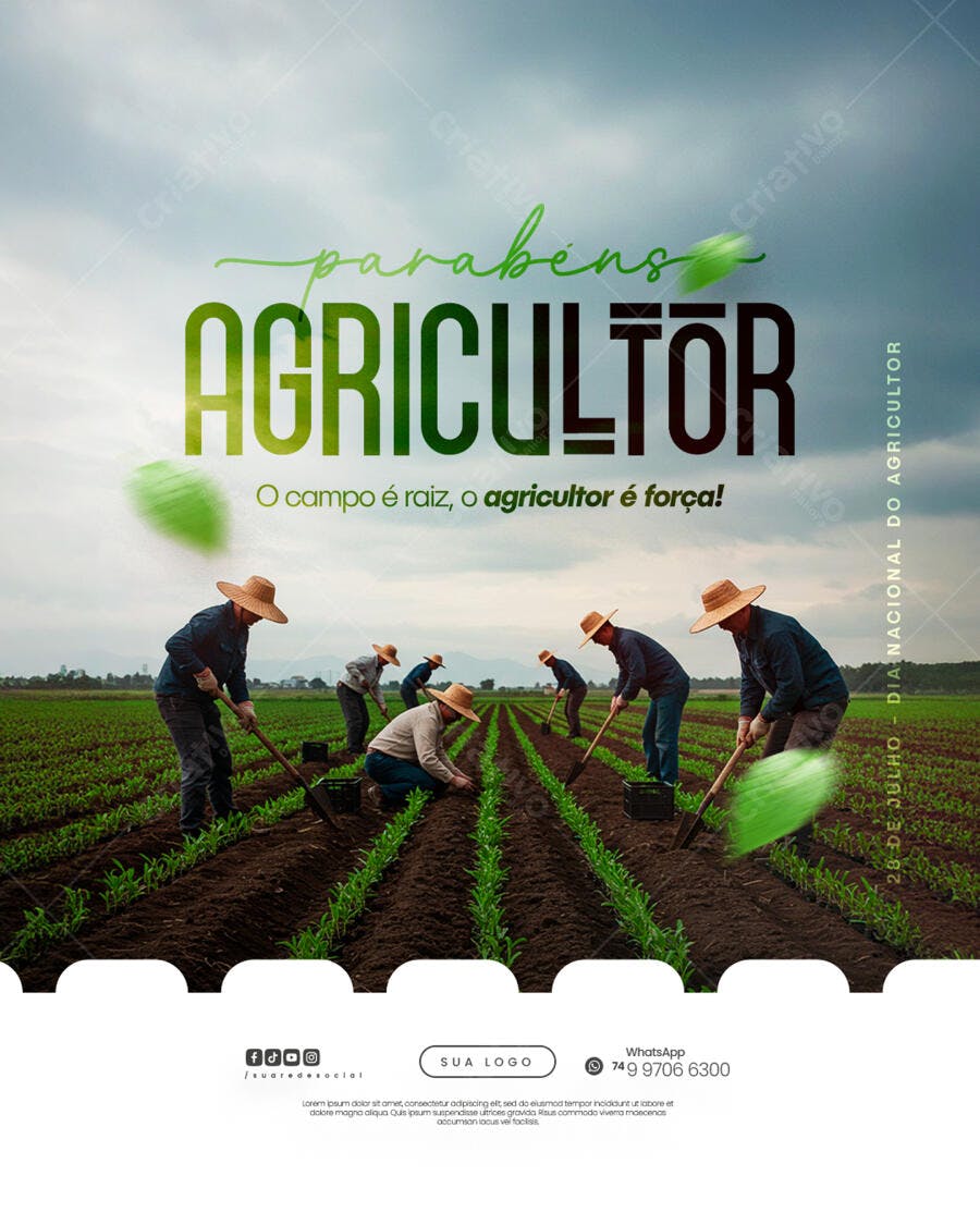 Flyer Dia do Agricultor 28 de Julho PSD Editável
