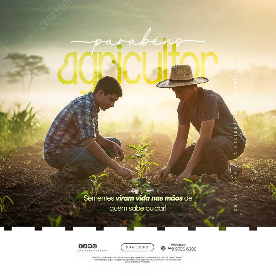 Postagem Dia do Agricultor PSD Editável