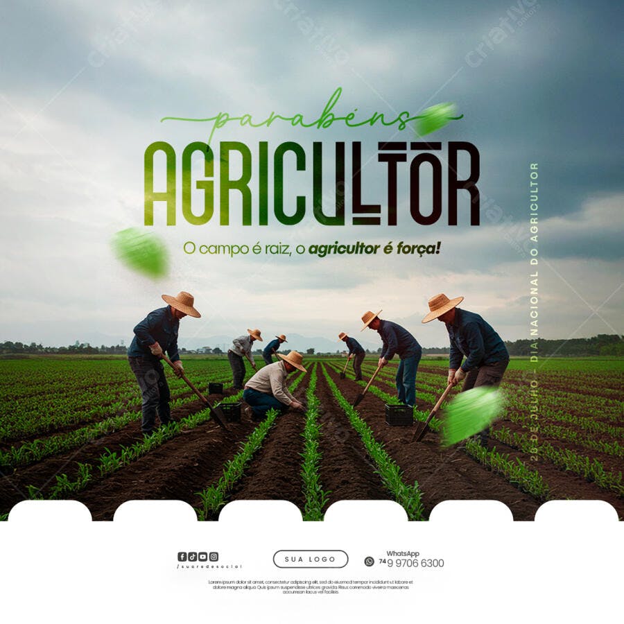 Flyer Dia do Agricultor PSD Editável