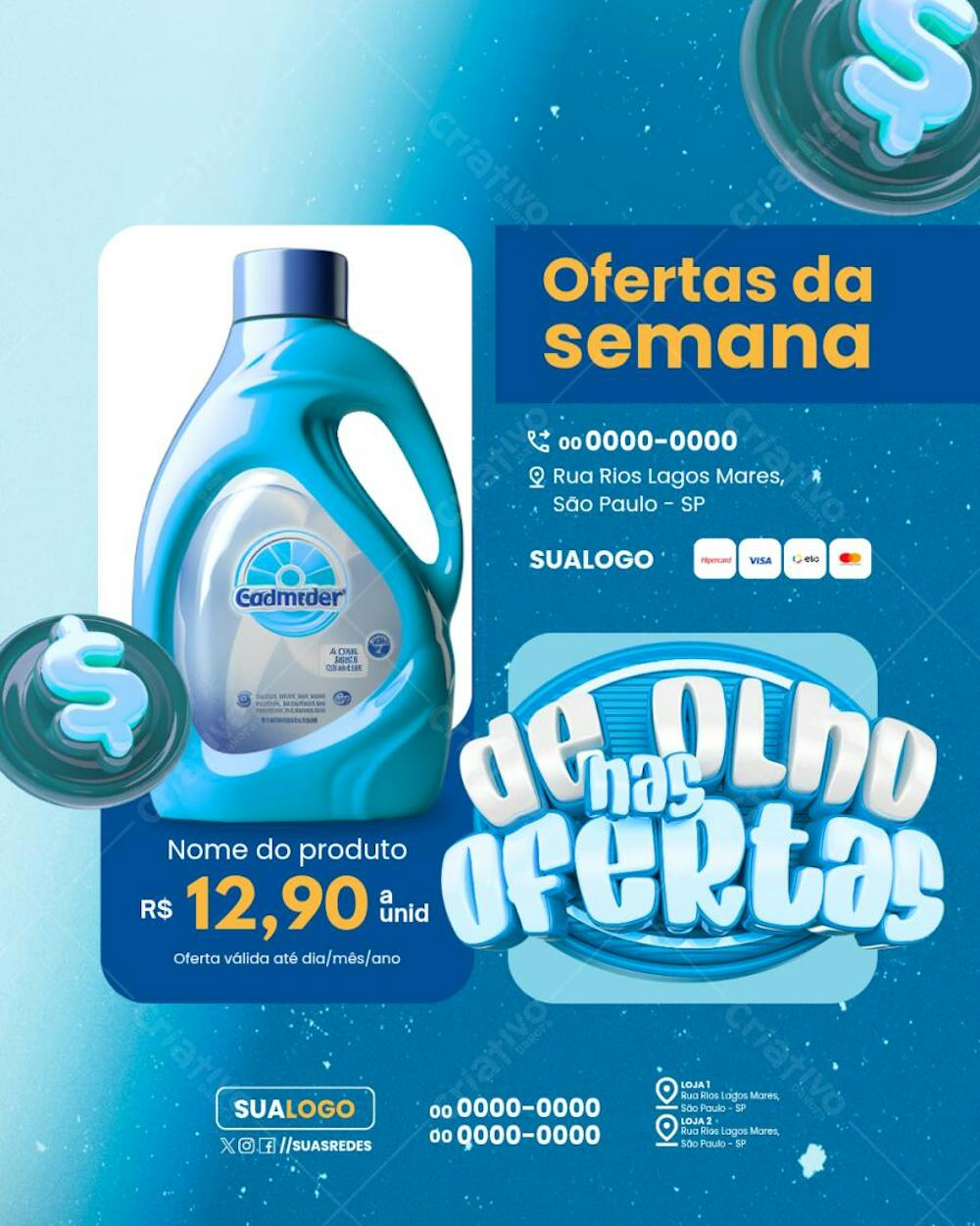 Arte Arte Supermecado Editável no Canva