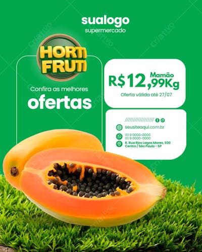 Arte Supermecado Editável no Canva