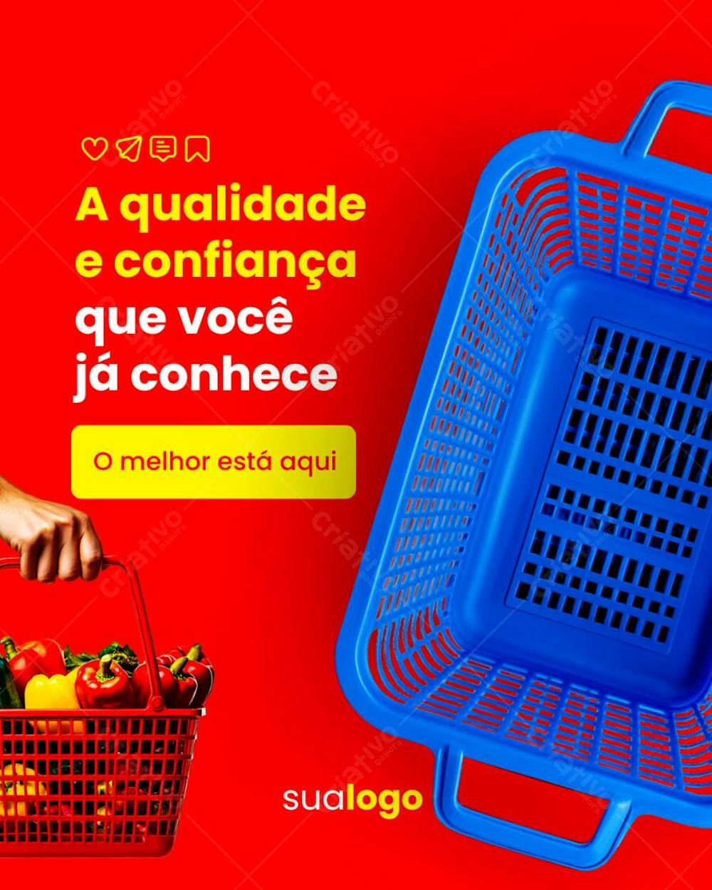 Arte Supermecado Editável no Canva