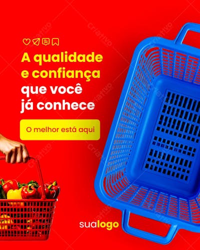 Arte Supermecado Editável no Canva