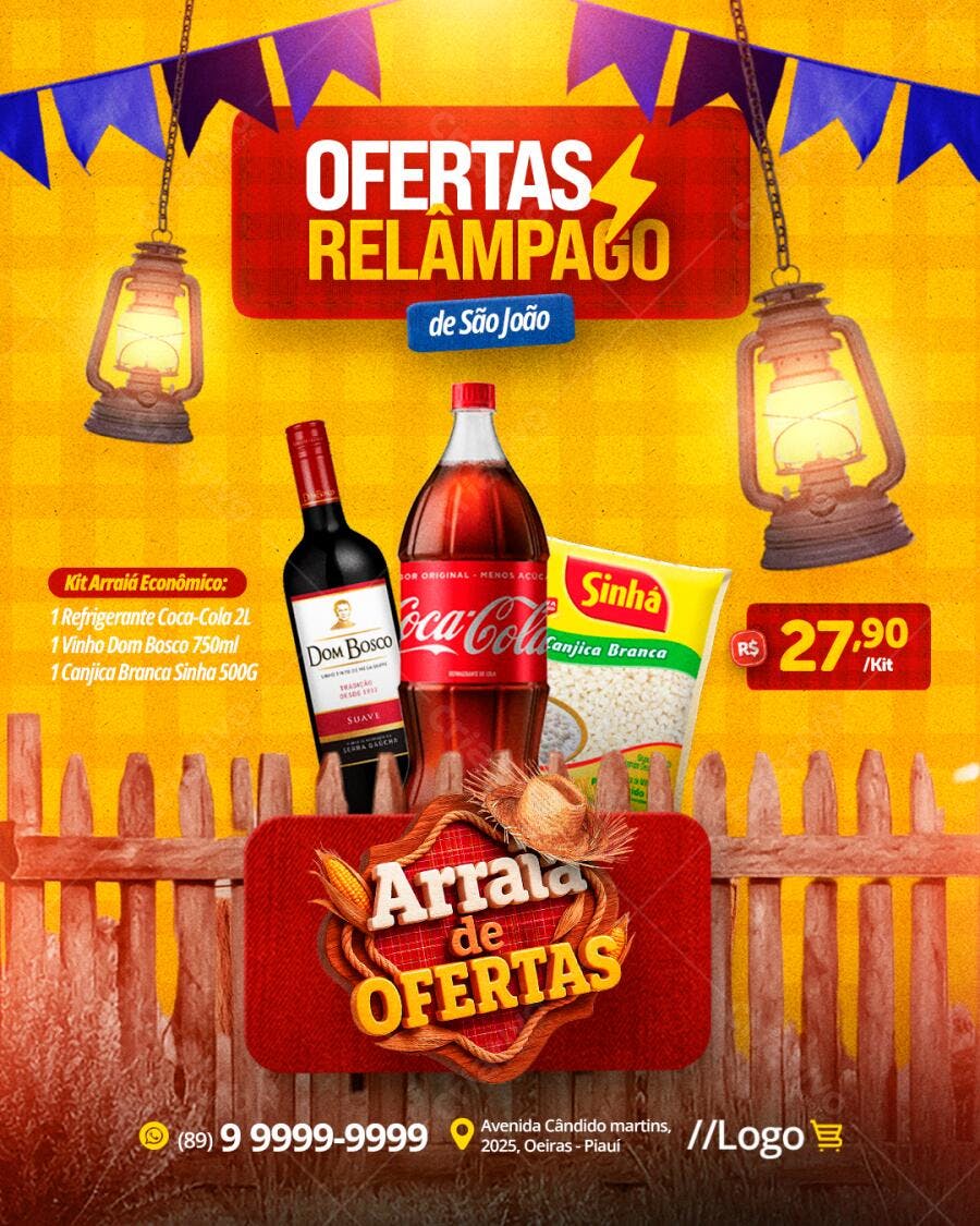 Flyer para Festa Junina PSD Editável