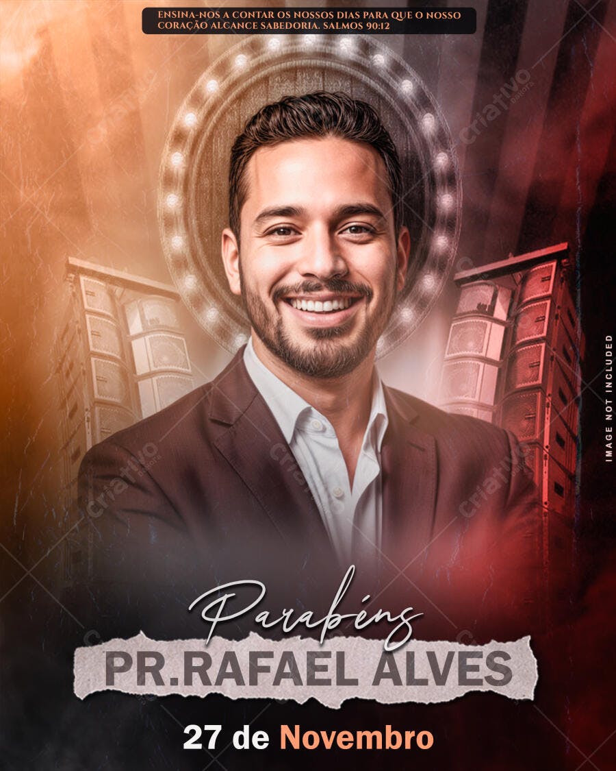 Flyer Aniversário Pastor PSD Editável