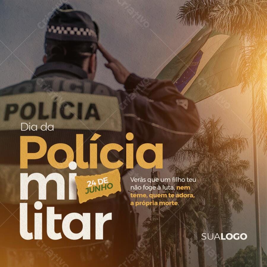 Postagem Dia da Polícia Militar PSD Editável